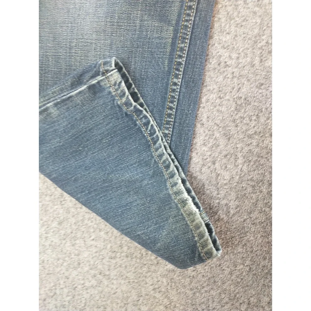 Levis 505 Straight Fit Mens Jean Medium Wash Blue Denim 34x29 5-Pocket Whiskered